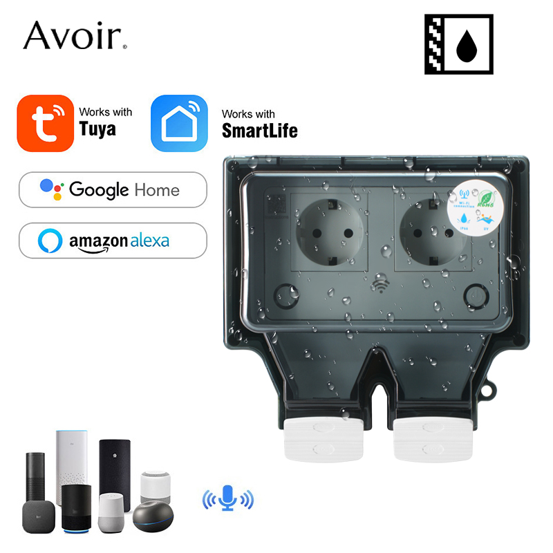 Outdoor Power Outlet Wifi - Avoir Tuya Wall Electrical Sockets Ip66