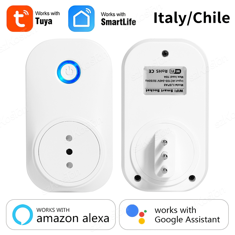 Outdoor Power Outlet Wifi - 16A Chile Italy Wifi Smart Socket