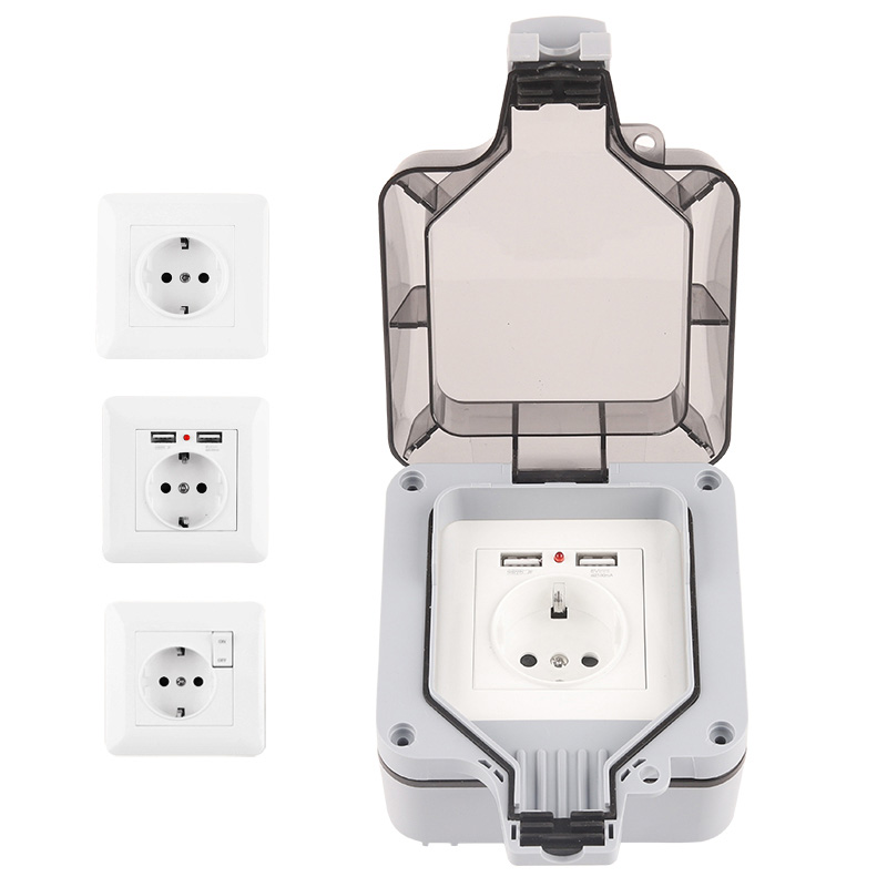 Outdoor Power Outlet Wifi - IP66 Outdoor Weatherproof 16A Grounded 250V
