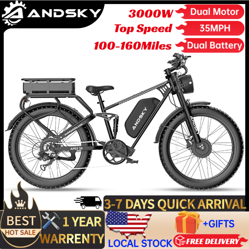 Outdoor Power Wheels - ANDSKY Apex50 AWD Electric Bike 3000W