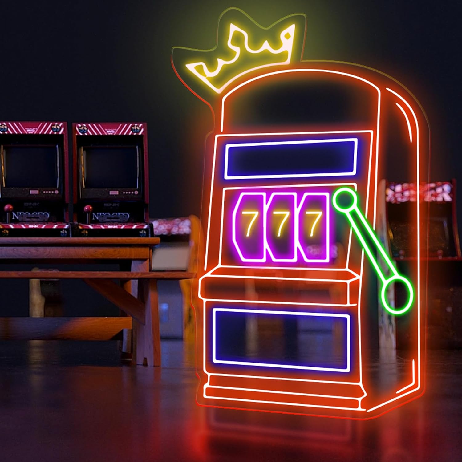 Slot Machine Neon Sign Game Ic - Outdoor Power Garage review and price