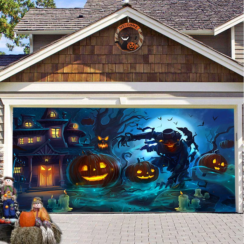 No Power Halloween Garage Door - Outdoor Power Garage review and price