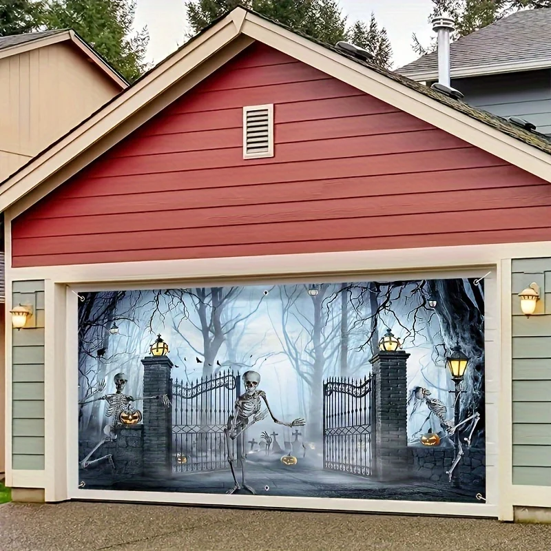 No Power Halloween Garage Door - Outdoor Power Garage review and price