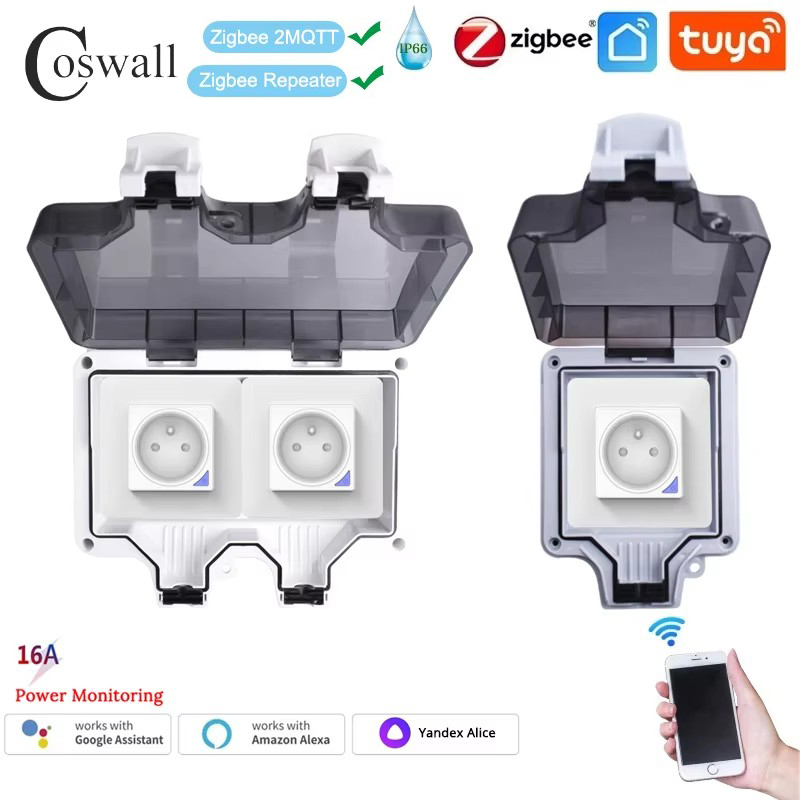 Coswall IP66 Waterproof French - Outdoor Power Outlet Wifi review and price